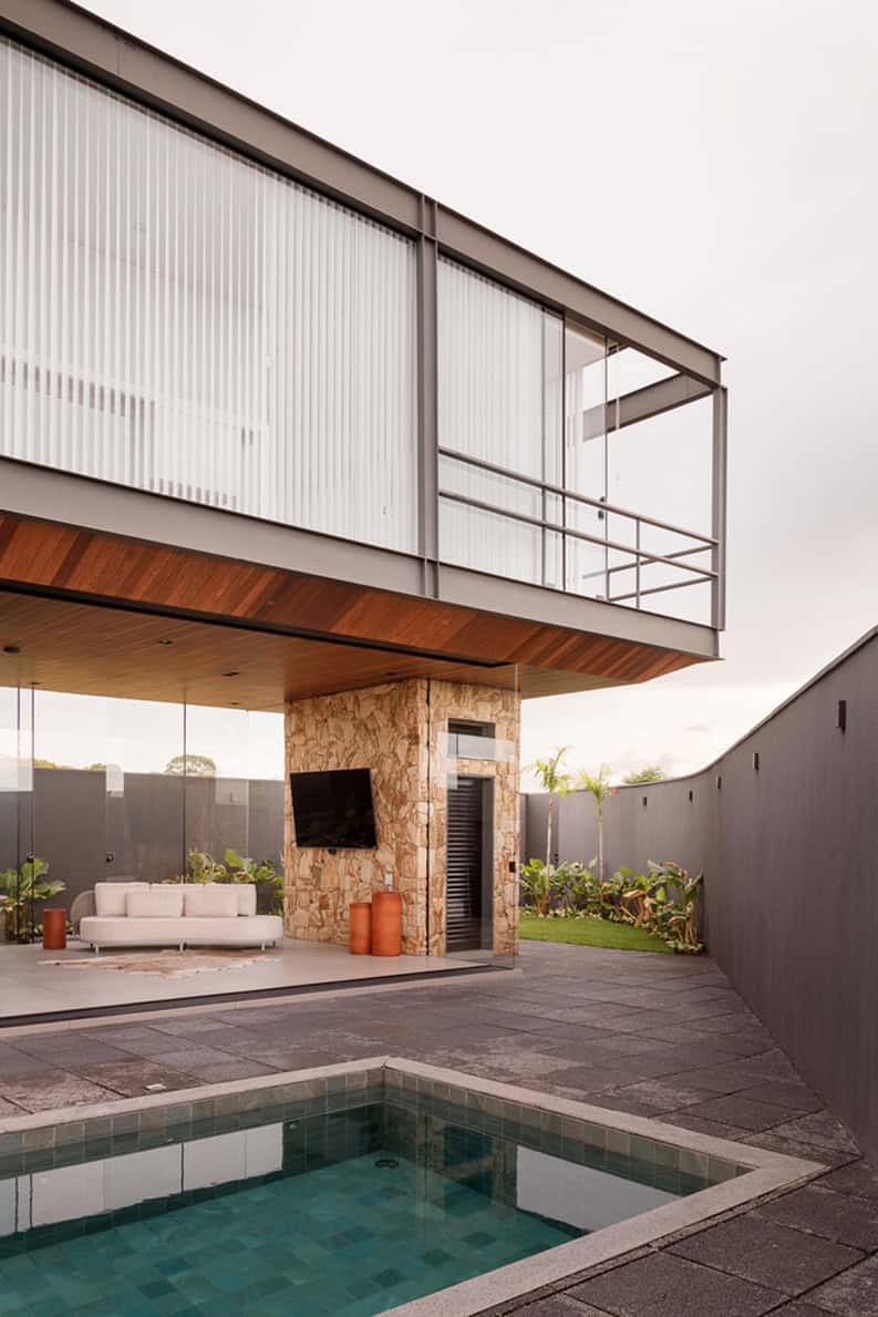 Caja de Vidrio. Una vivienda que se ubica en un nivel más bajo