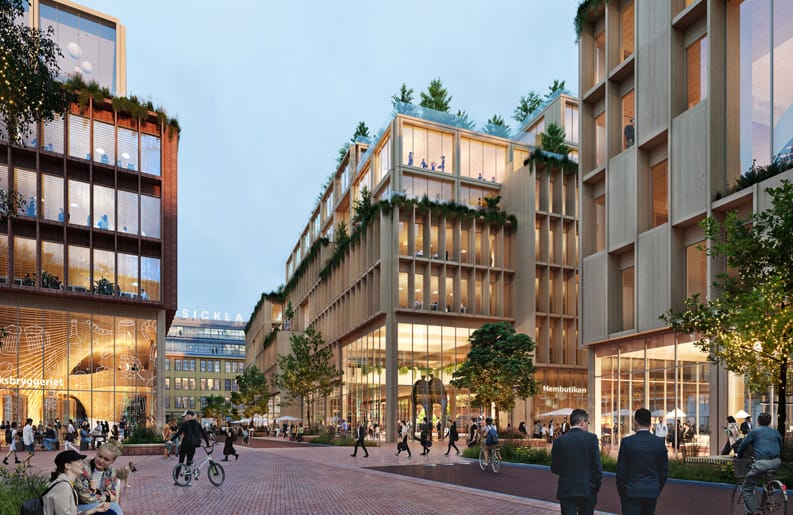 ciudad de madera más grande del mundo, Stockholm Wood City, Suecia