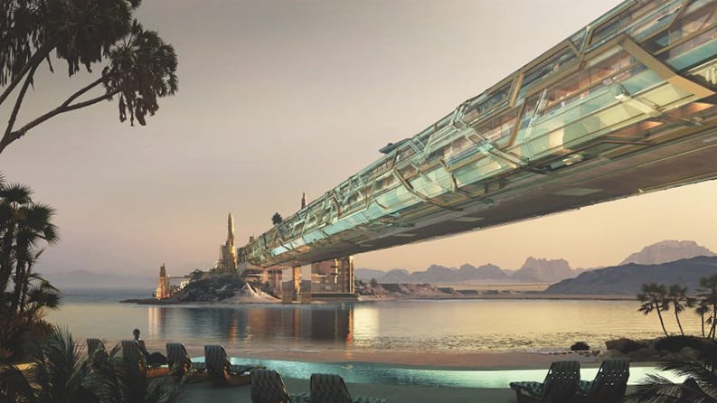 Treyam. El sorprendente hotel puente de 450 metros de longitud en Noem