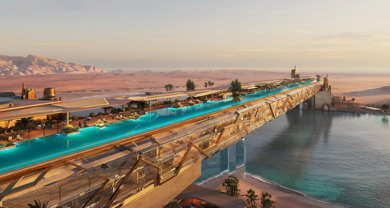 Treyam. El sorprendente hotel puente de 450 metros de longitud en Noem