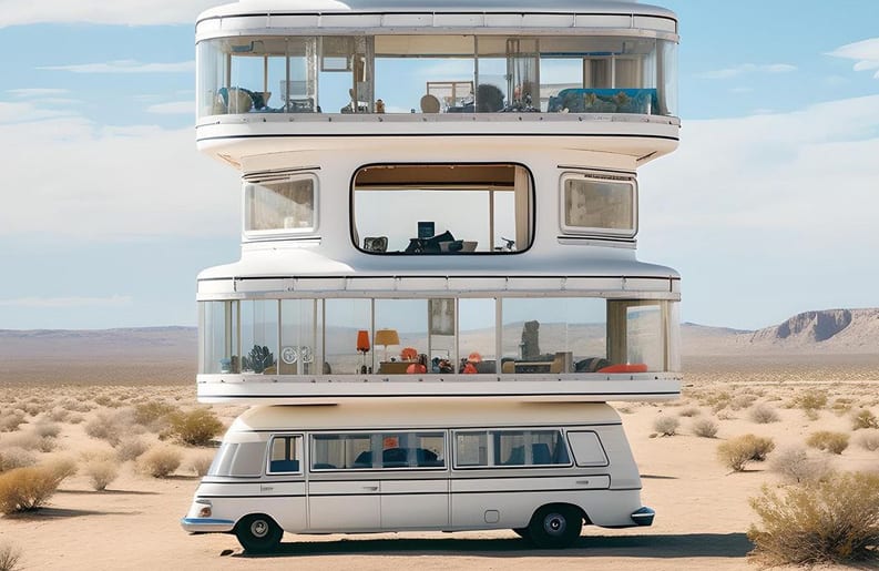 Ulises Design Studio , AI, Casas rodantes retro-futuristas, Midjourney