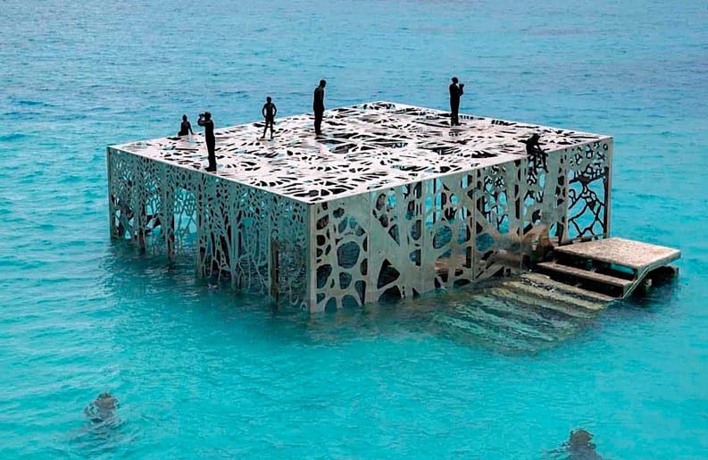 coralarium underwater inter tidal art gallery in the maldives