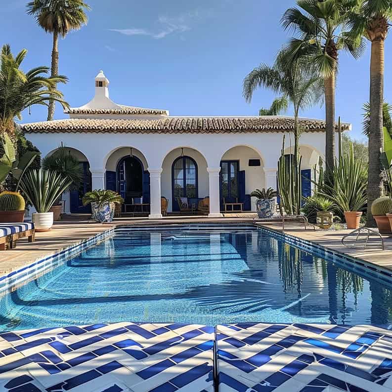 Casa Azul. Un oasis campestre con toques moriscos y mexicanos