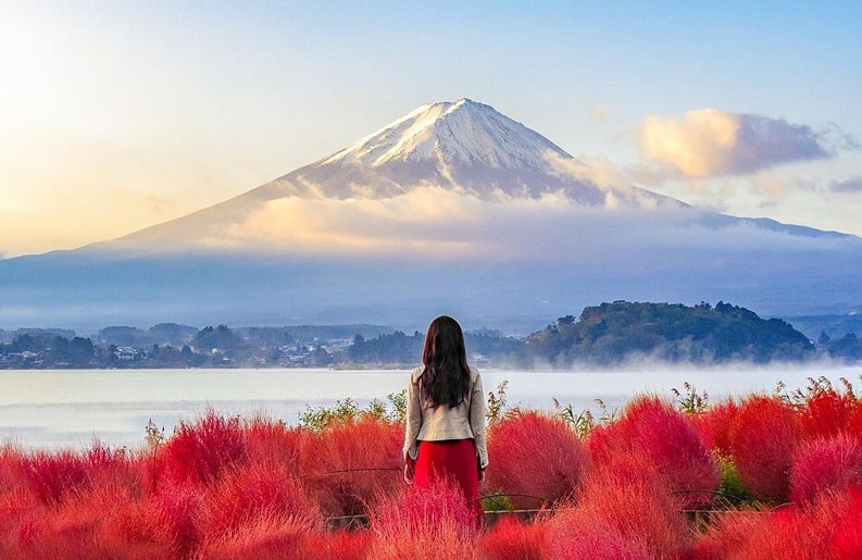 Lago Kawaguchiko, Monte Fuji, Japón