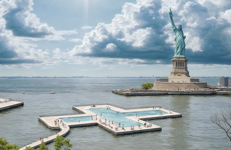 <b>A la vanguardia.</b> Nueva York presenta su primera piscina en el East River